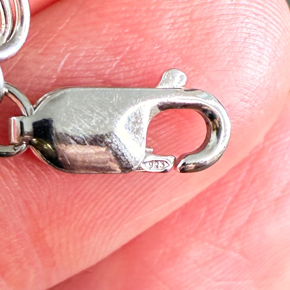 Vintage Sterling Silver Bracelet Double Curb Link Starter Charm Estate 925 7 " - Picture 2 of 10